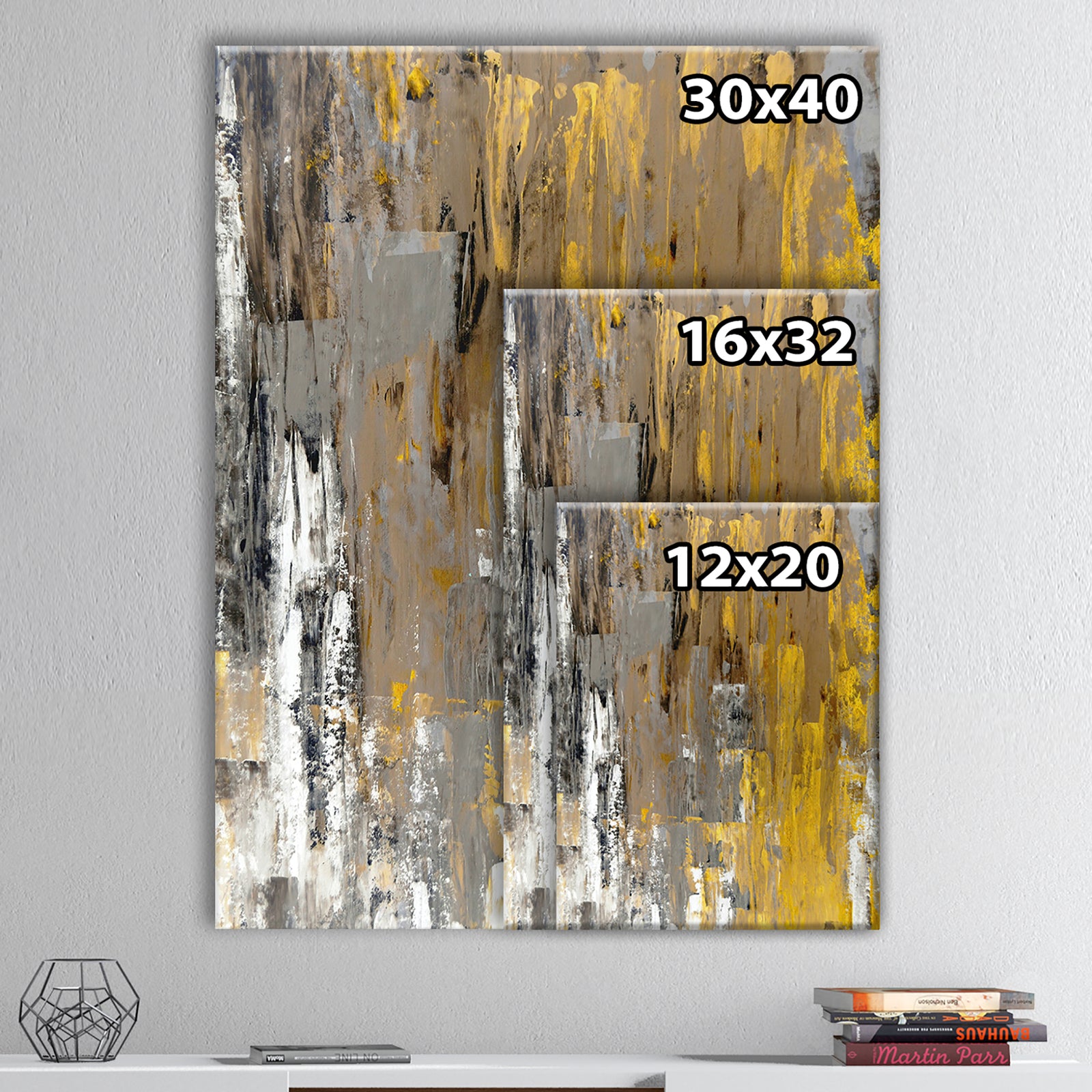 Yellow and Beige Abstract Art Painting - Modern Canvas Wall Art