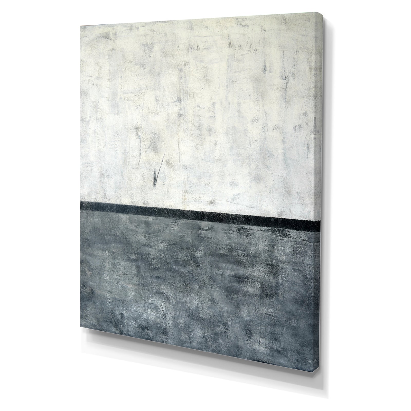 Grey and White Abstract Art Painting - Modern Canvas Wall Art