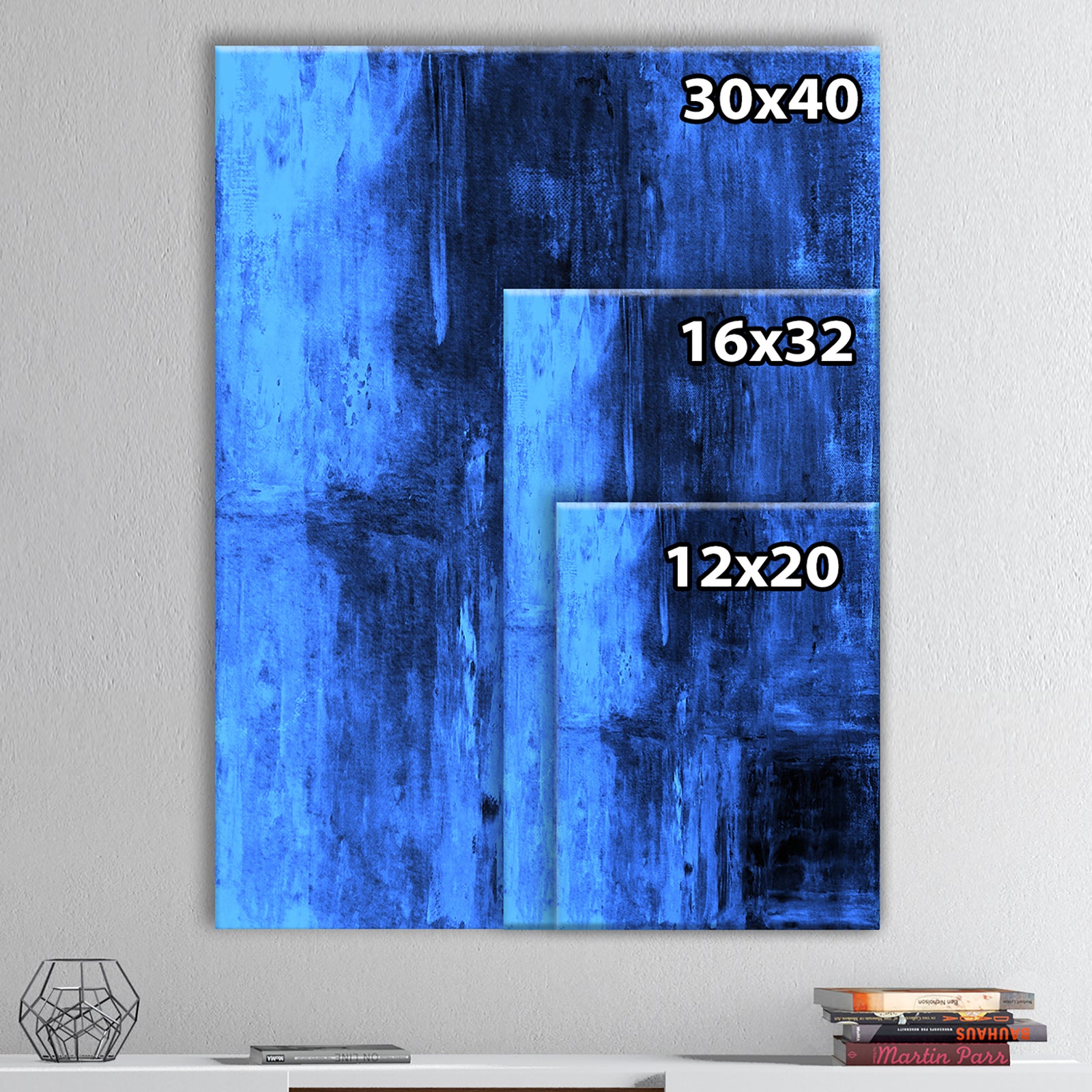 Blue Abstract Art Painting - Modern Canvas Wall Art