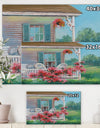 Oil painting - house with patio, art work - Cottage Canvas Wall Art
