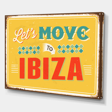 Vintage Ibiza sign - Cottage Canvas Wall Art