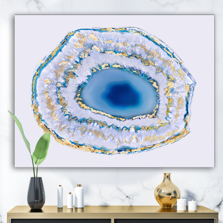 Golden Blue Agate - Glam Canvas Wall Art Print