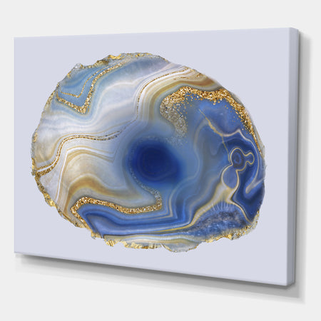 Ocean Blue Golden Jasper Agate I - Glam Canvas Wall Art Print