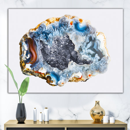 Chalcedony Quartz Gold and Blue II - Glam Canvas Wall Art Print