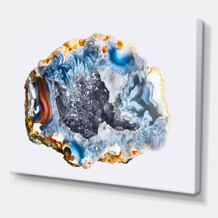 Chalcedony Quartz Gold and Blue II - Glam Canvas Wall Art Print