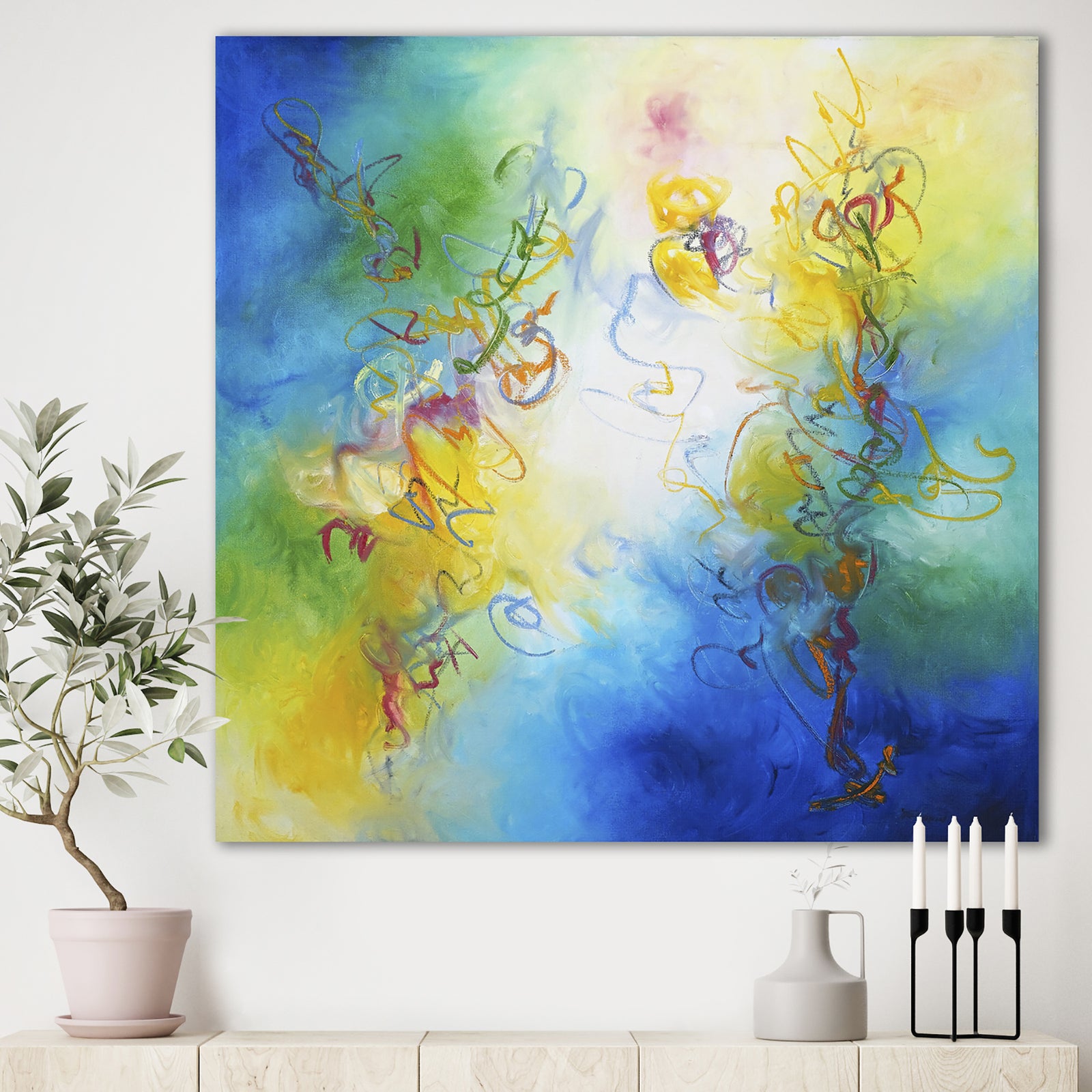 Color Dances - Modern & Contemporary Premium Canvas Wall Art
