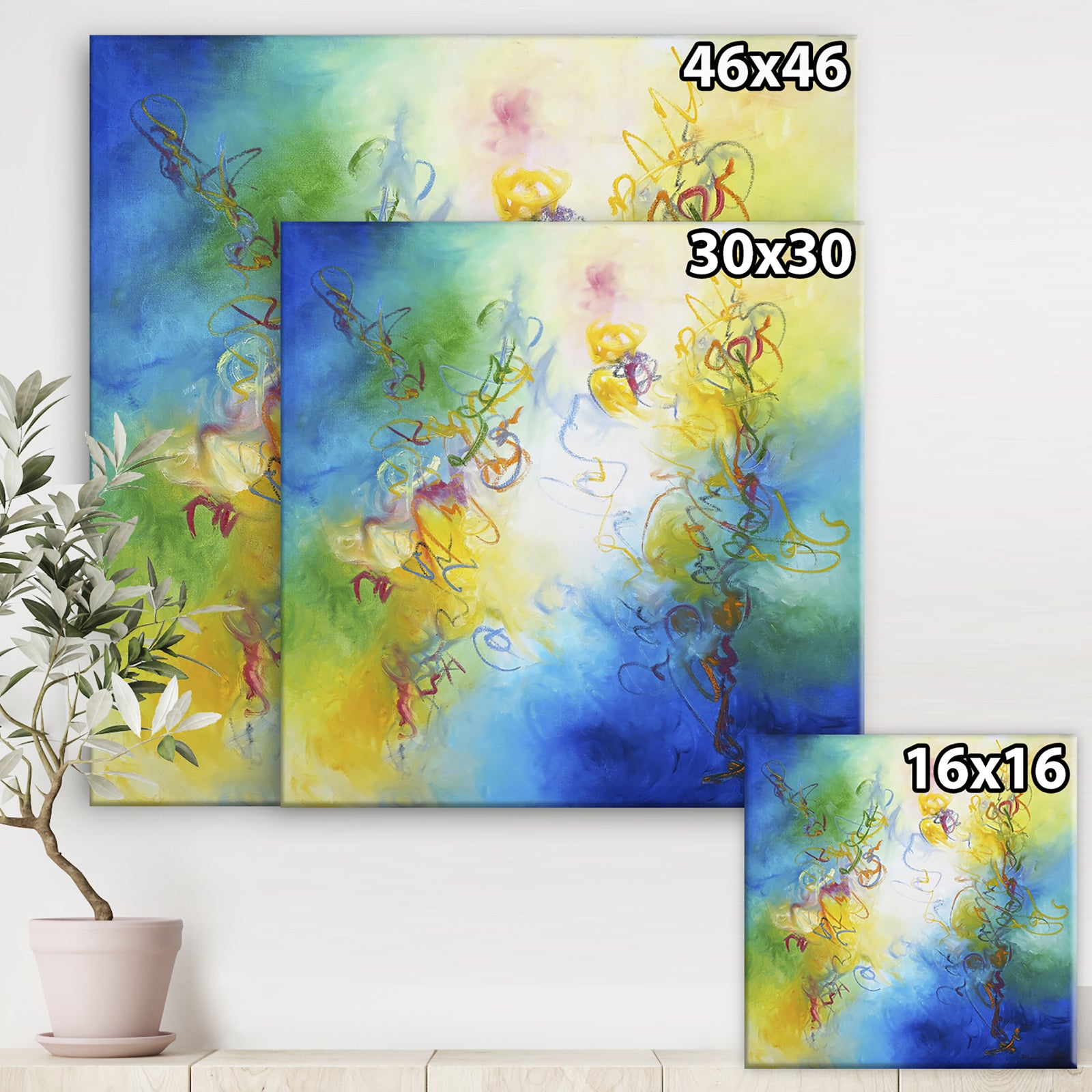 Color Dances - Modern & Contemporary Premium Canvas Wall Art