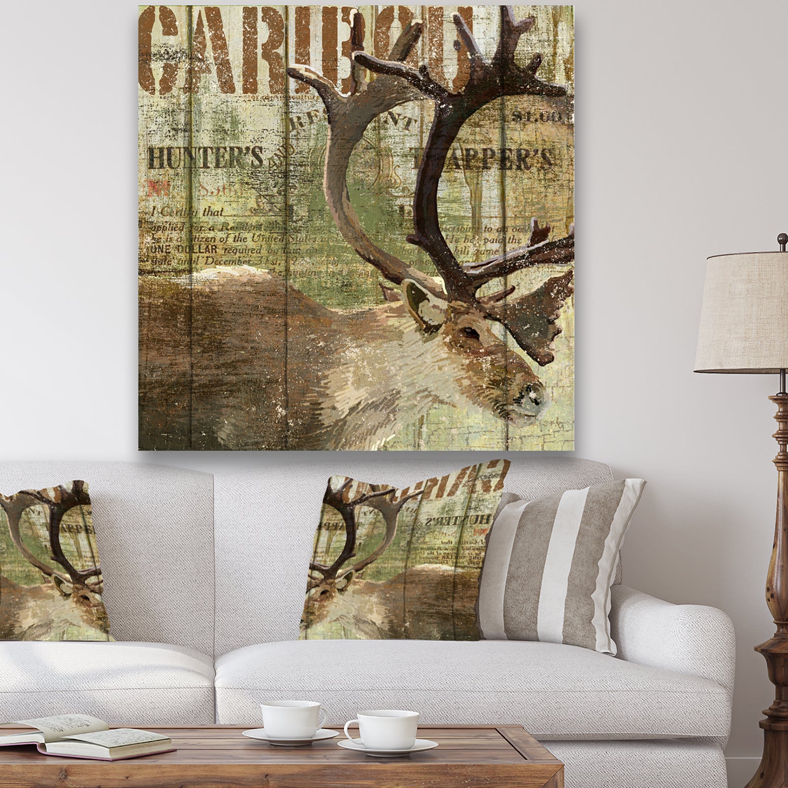 Open Season Caribou - Traditional Canvas Wall Art