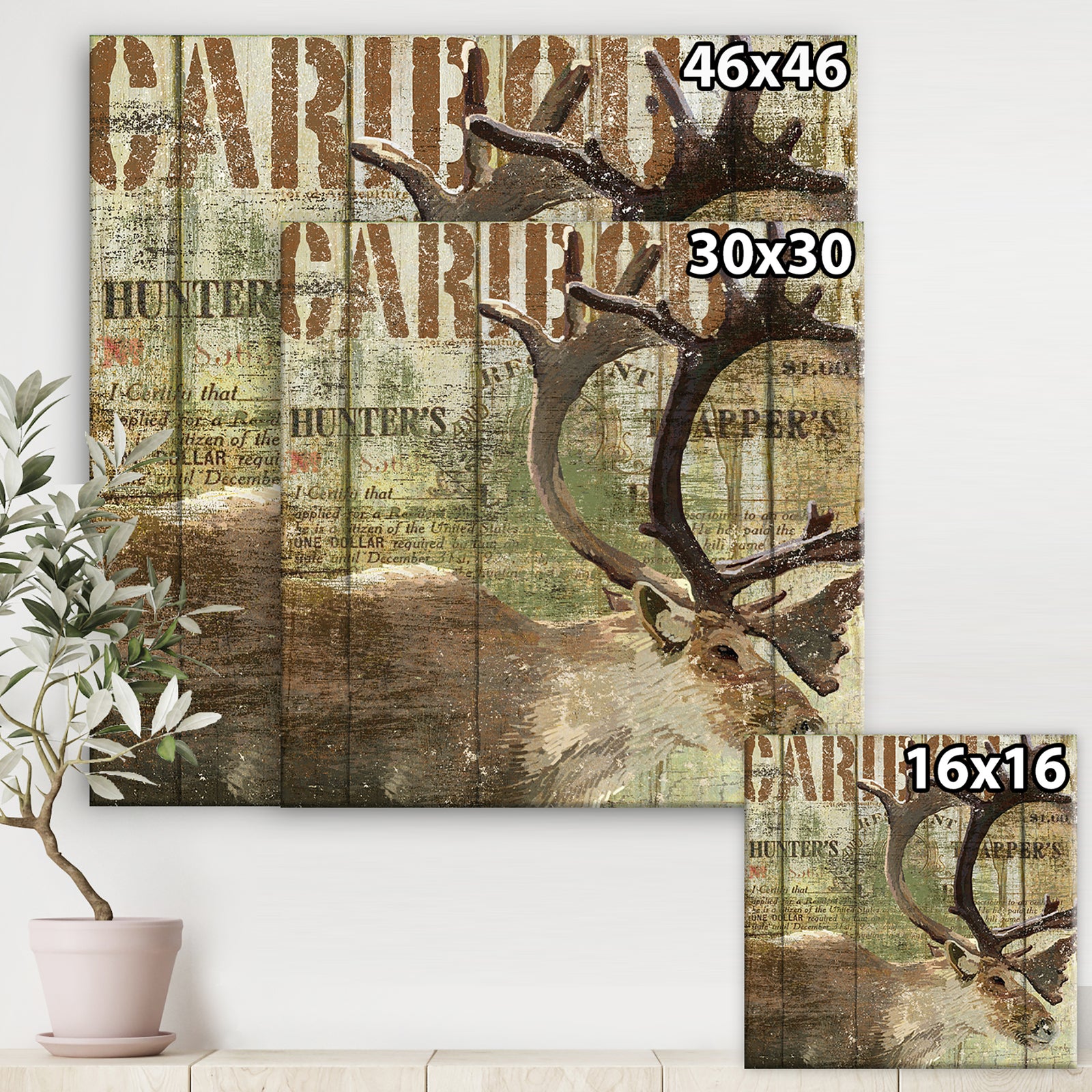 Open Season Caribou - Traditional Canvas Wall Art