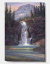 Waterfall Mountain Afternoon - Traditional Canvas Art Print