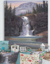 Waterfall Mountain Afternoon - Traditional Canvas Art Print