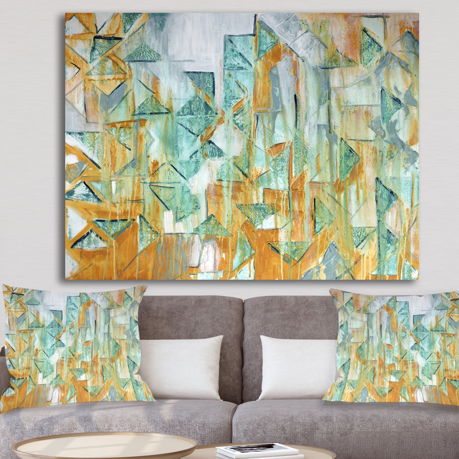 Triangular Cascade - Modern & Contemporary Gallery-wrapped Canvas