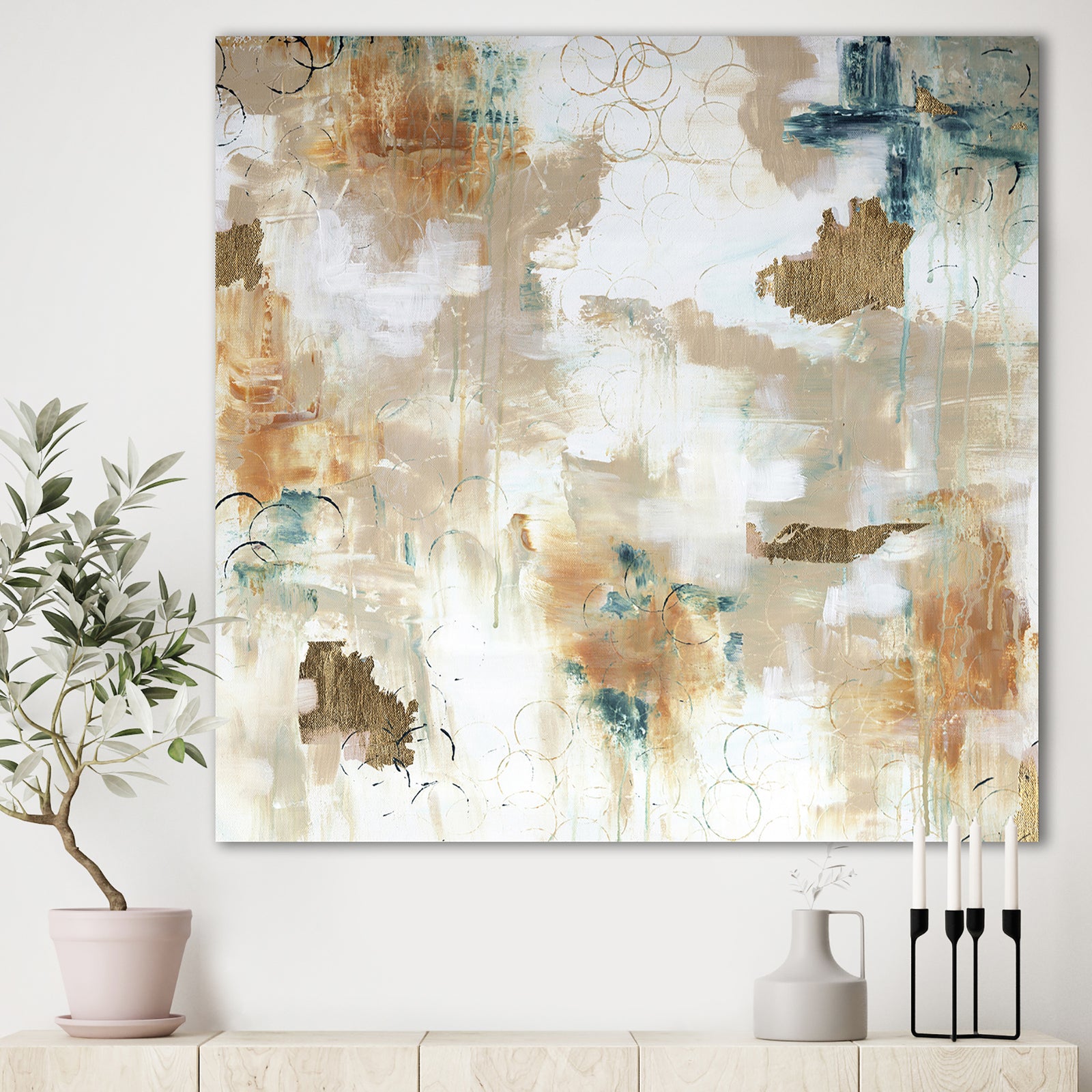 Gilded Daydreams - Modern & Contemporary Gallery-wrapped Canvas