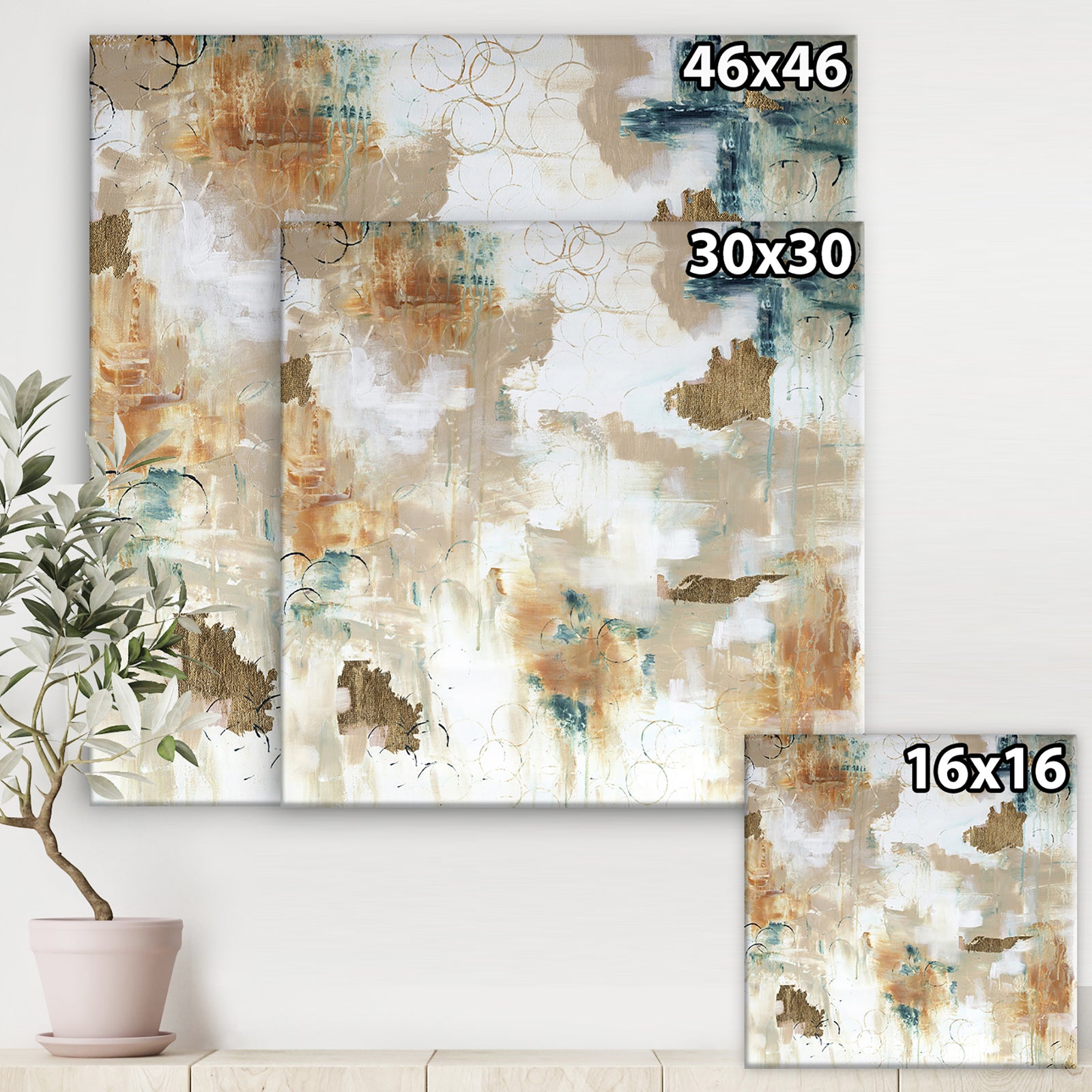 Gilded Daydreams - Modern & Contemporary Gallery-wrapped Canvas