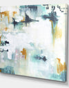 Teal And White Composition - Modern & Contemporary Gallery-wrapped Canvas