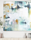 Teal And White Composition - Modern & Contemporary Gallery-wrapped Canvas