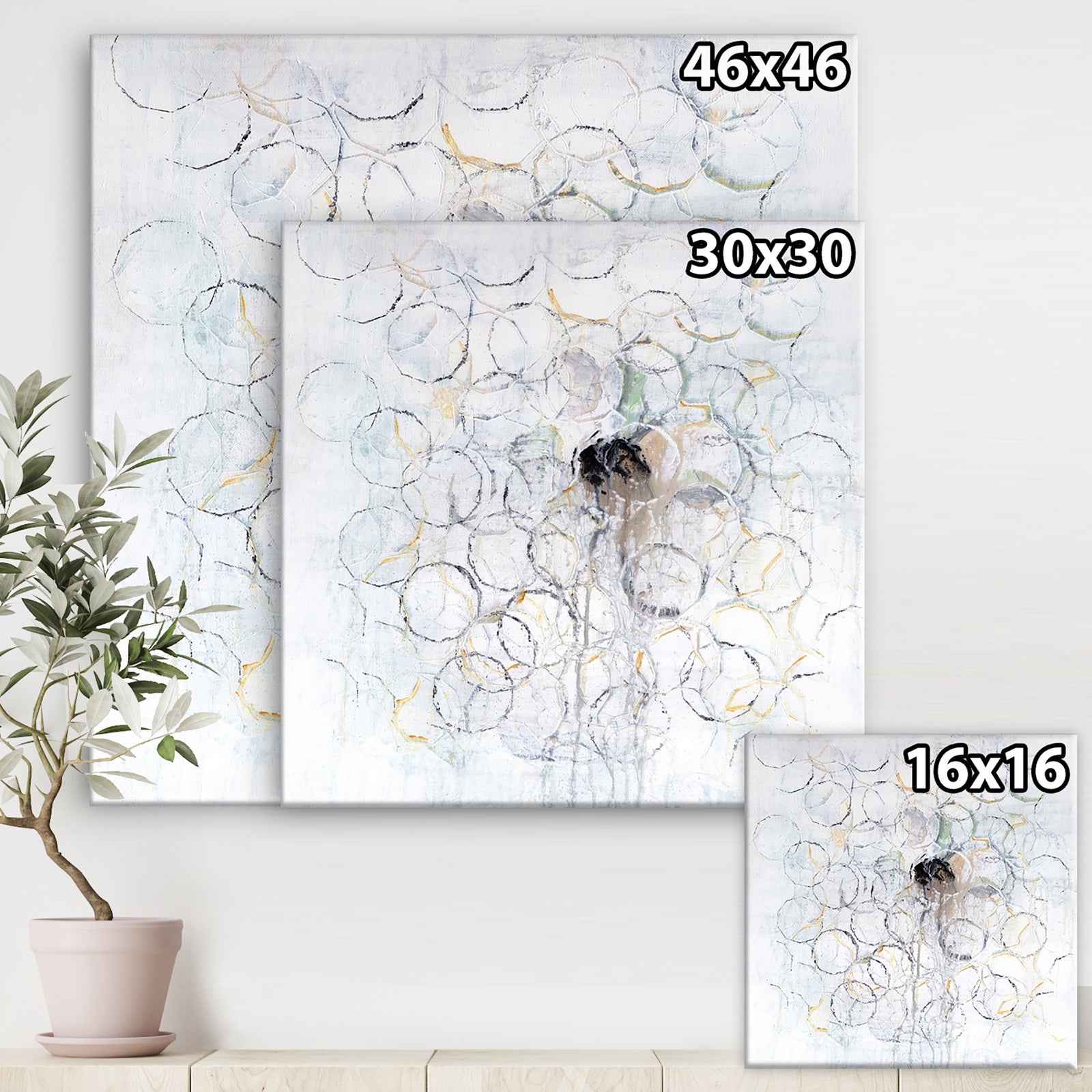 Concentric Circle Impressions I - Modern & Contemporary Canvas Artwork
