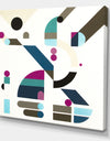 Circe Composition in Pink Green And Black III - Mid-Century Modern Gallery-wrapped Canvas