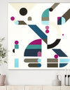 Circe Composition in Pink Green And Black III - Mid-Century Modern Gallery-wrapped Canvas