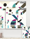 Circe Composition in Pink Green And Black III - Mid-Century Modern Gallery-wrapped Canvas