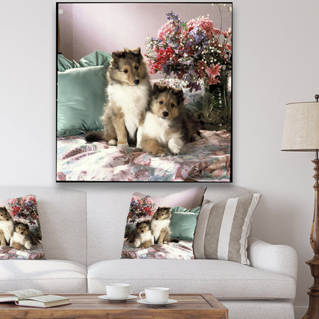 Puppy Siblings - Traditional Canvas Art Print