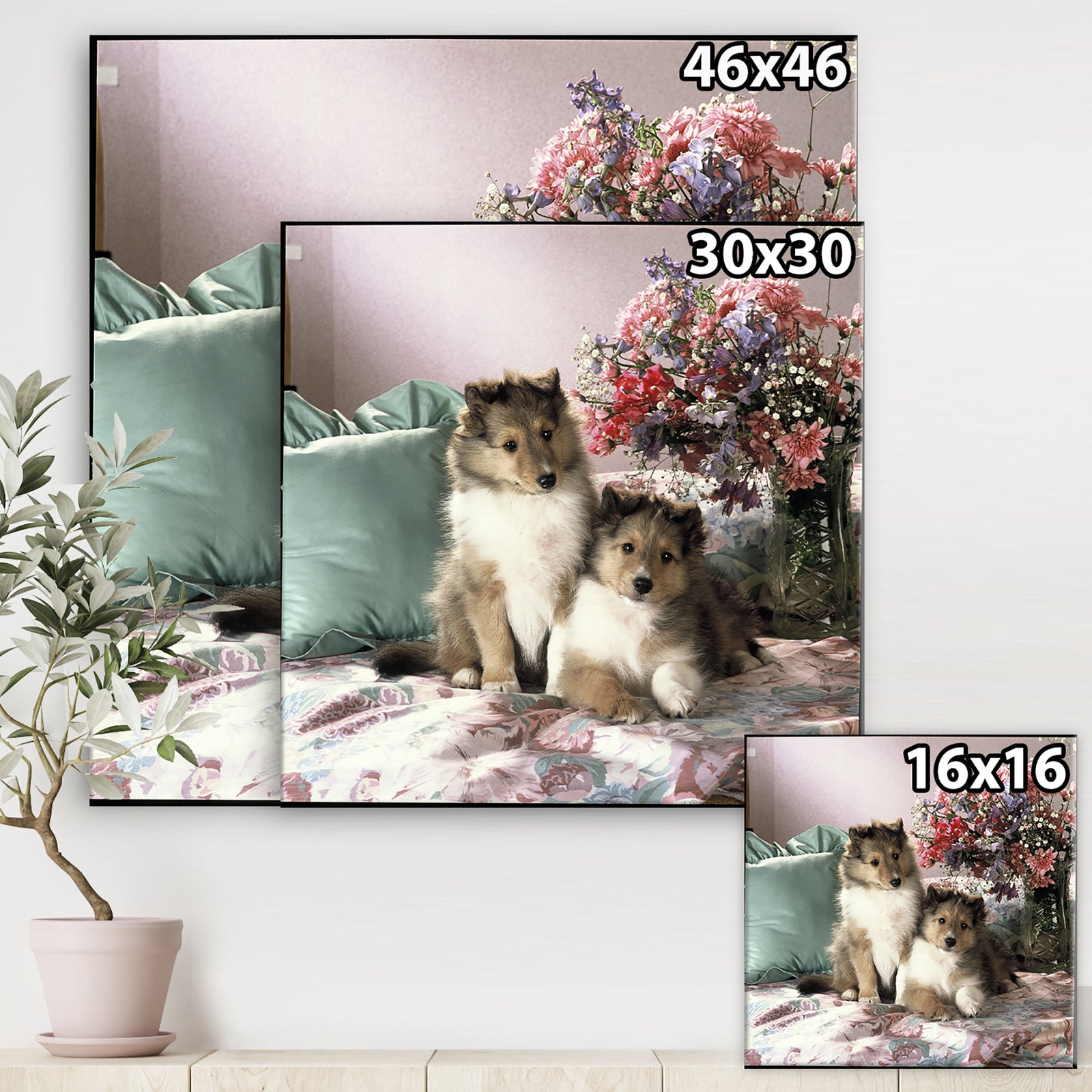 Puppy Siblings - Traditional Canvas Art Print