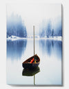 Empty Boat On Blue Lake - Lake House Canvas Wall Art