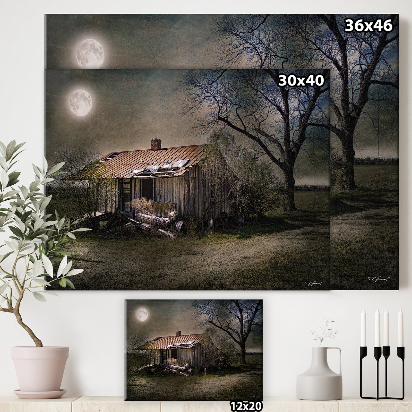 Forgotten in Moonlight - Farmhouse Canvas Artwork