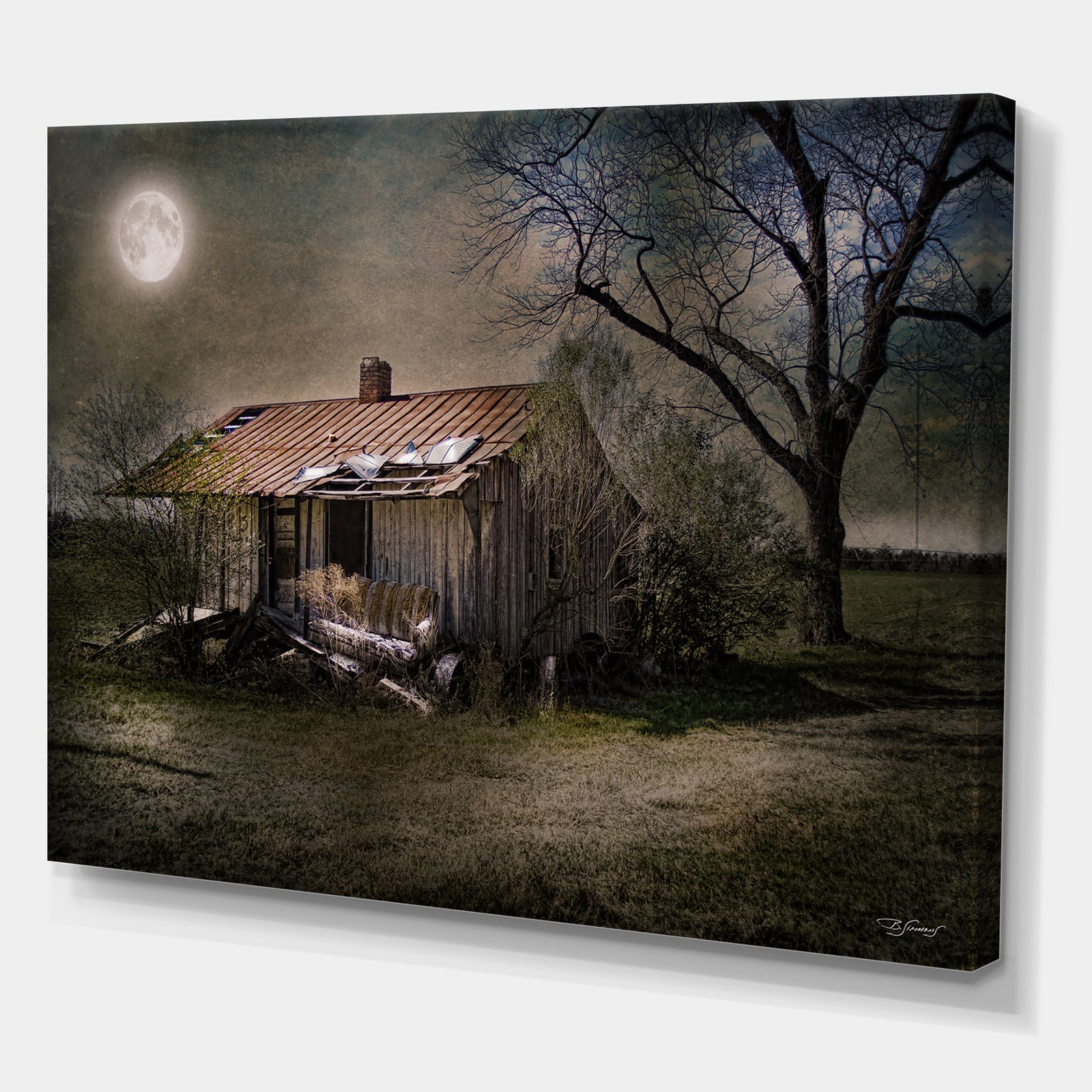 Forgotten in Moonlight - Farmhouse Canvas Artwork