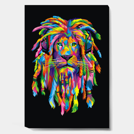 Lion Rasta - Modern & Contemporary Canvas Wall Art