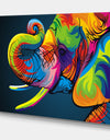 The Happy Rainbow Elephant - Modern & Contemporary Canvas Art Print