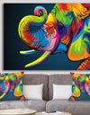 The Happy Rainbow Elephant - Modern & Contemporary Canvas Art Print