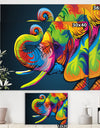 The Happy Rainbow Elephant - Modern & Contemporary Canvas Art Print