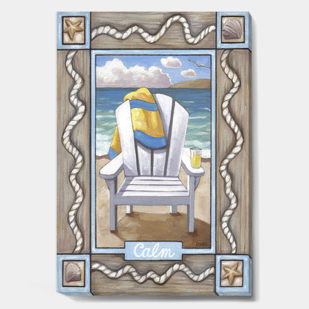 Beach Chair Calm - Nautical & Coastal Canvas Artwork