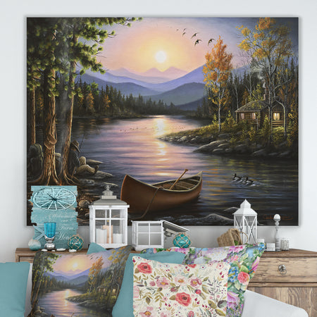 Campfire Stories - Lake House Canvas Art Print