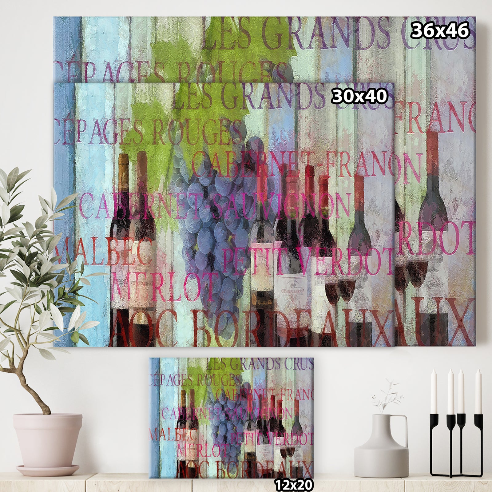 Bordeaux Wine - Cottage Canvas Artwork