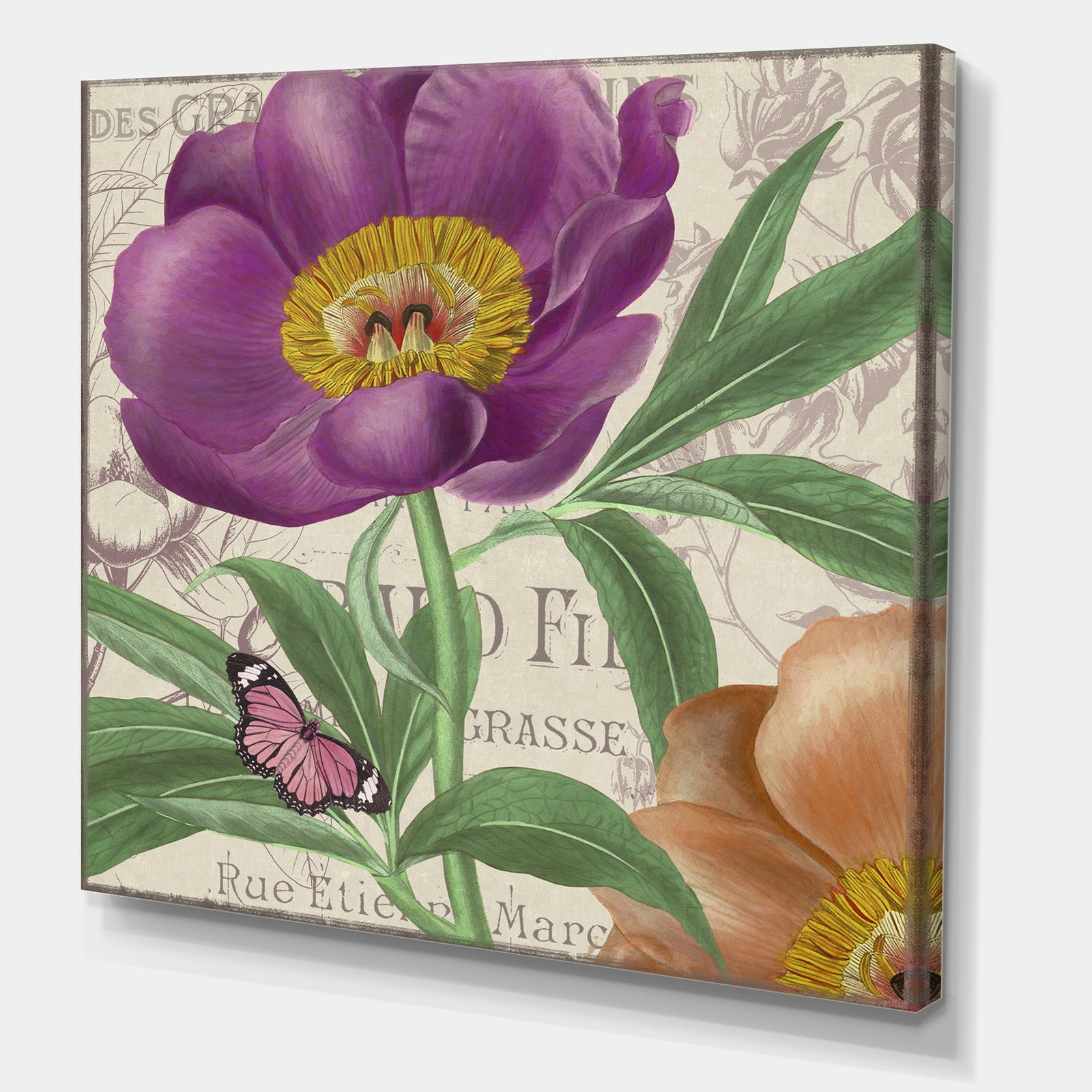 Vintage Flowers IV - Cottage Gallery-wrapped Canvas