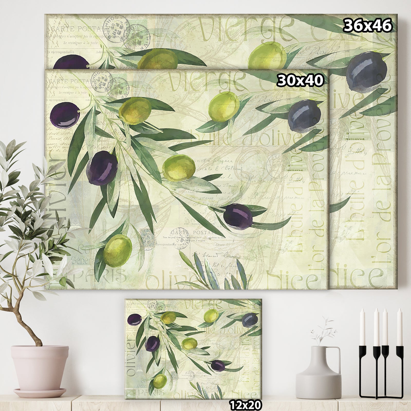 Olives de Nice - Cottage Canvas Artwork