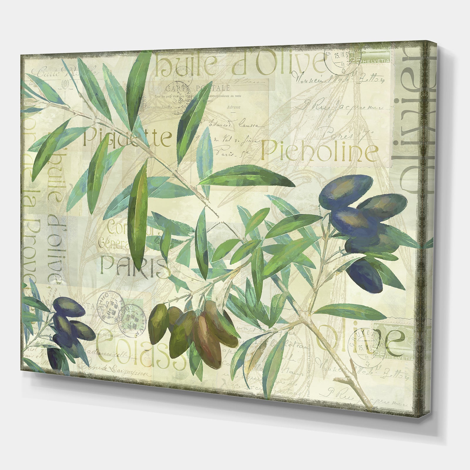 Olives Picholines - Cottage Canvas Wall Art