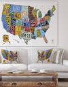 License Plate Map USA - Cottage Canvas Art Print