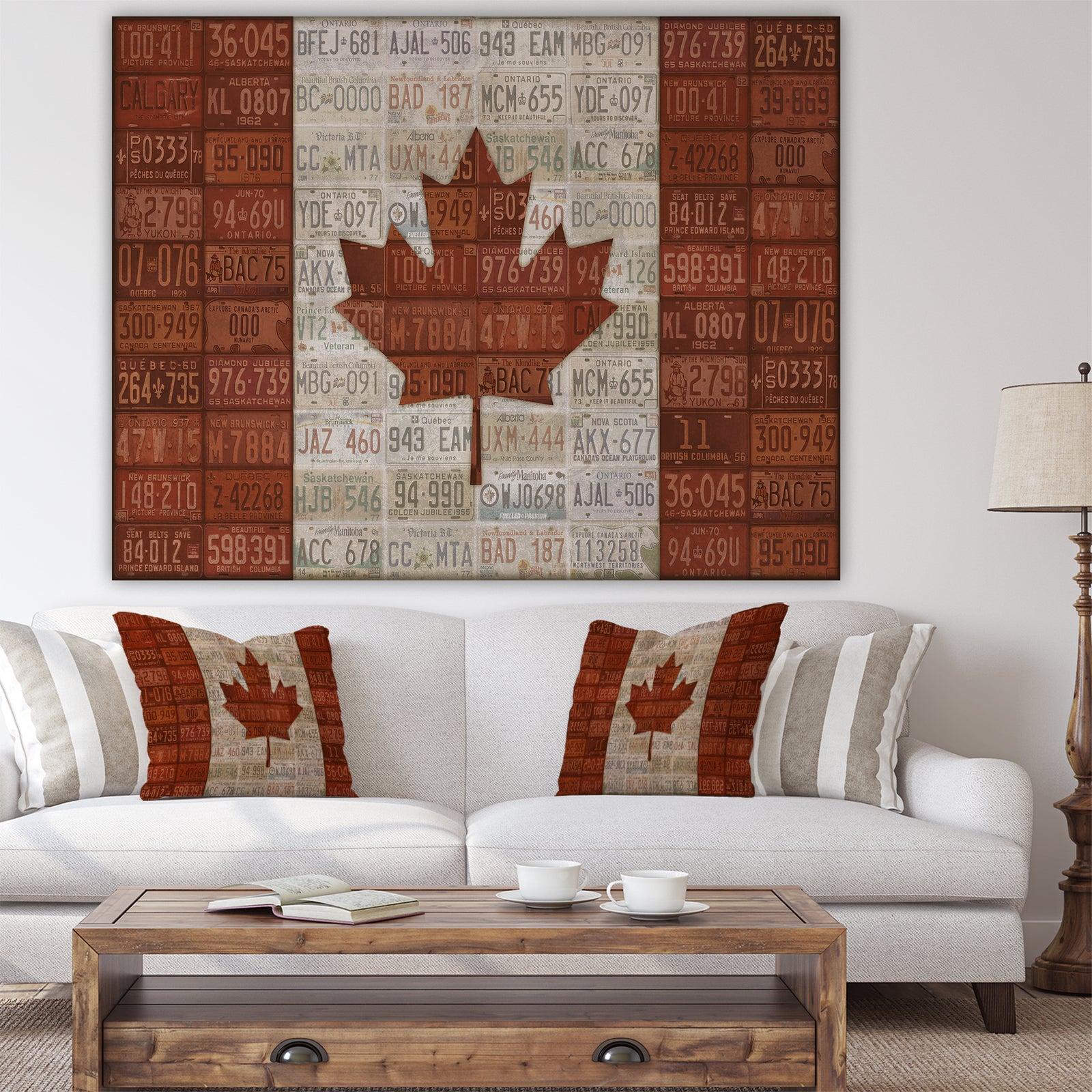 Canada License Plate Flag - Traditional Gallery-wrapped Canvas