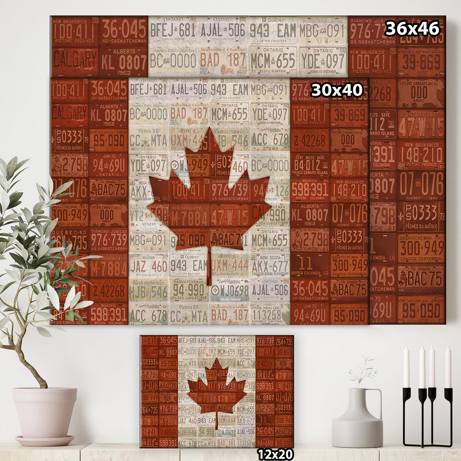 Canada License Plate Flag - Traditional Gallery-wrapped Canvas