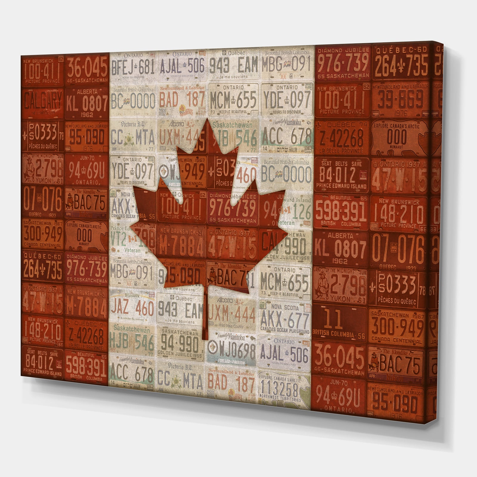 Canada License Plate Flag - Traditional Gallery-wrapped Canvas