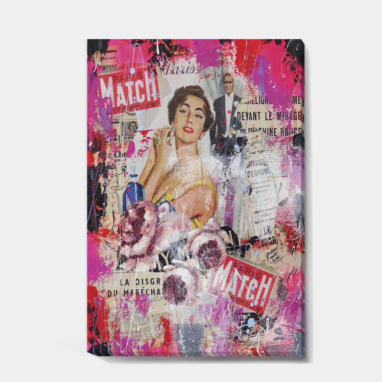 Old Style Newspaper Street Art Collage I - Modern & Contemporary Canvas Artwork