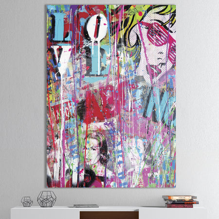 Old Style Newspaper Street Art Collage II - Modern & Contemporary Premium Canvas Wall Art