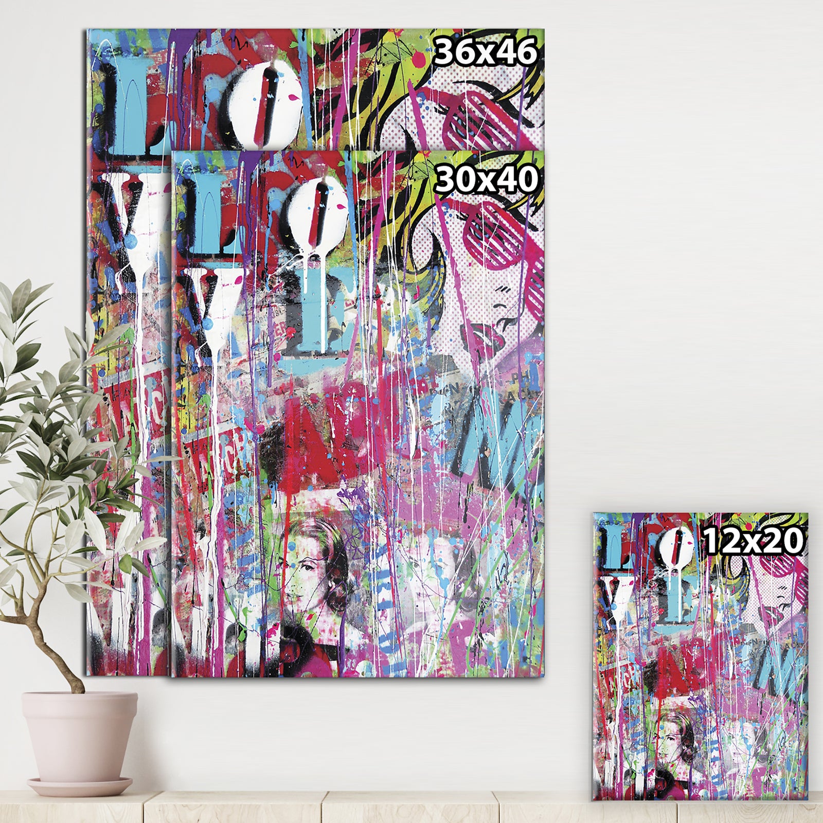 Old Style Newspaper Street Art Collage II - Modern & Contemporary Premium Canvas Wall Art