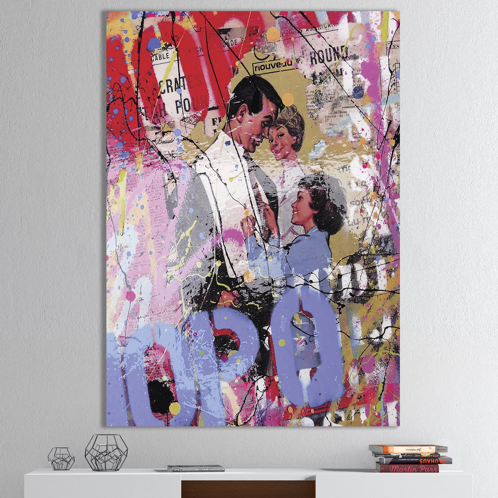 Old Style Newspaper Street Art Collage III - Modern & Contemporary Canvas Wall Art