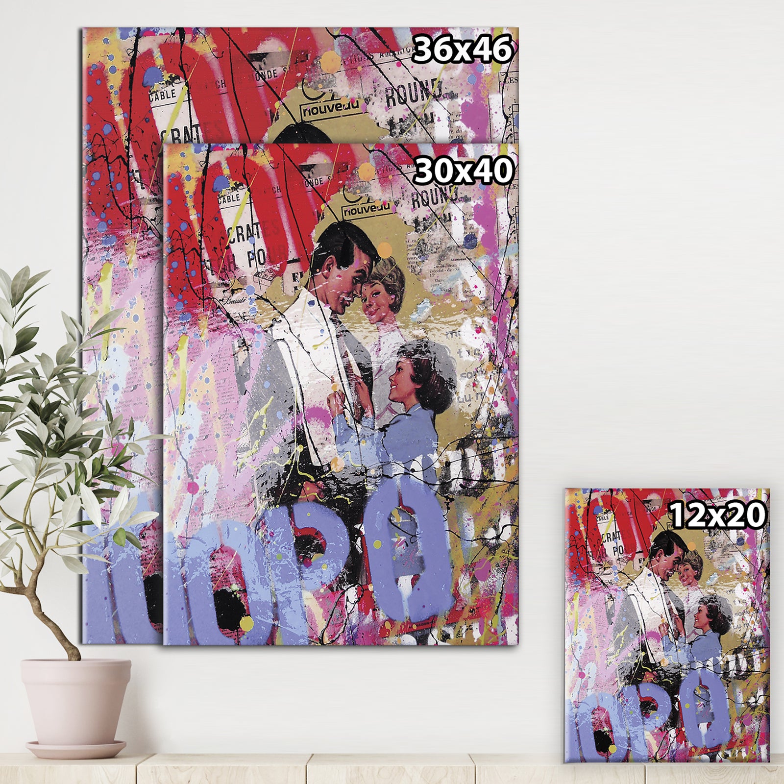Old Style Newspaper Street Art Collage III - Modern & Contemporary Canvas Wall Art
