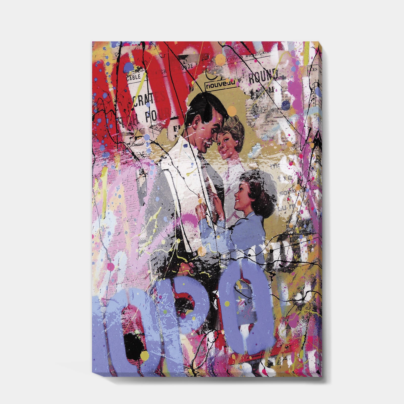 Old Style Newspaper Street Art Collage III - Modern & Contemporary Canvas Wall Art