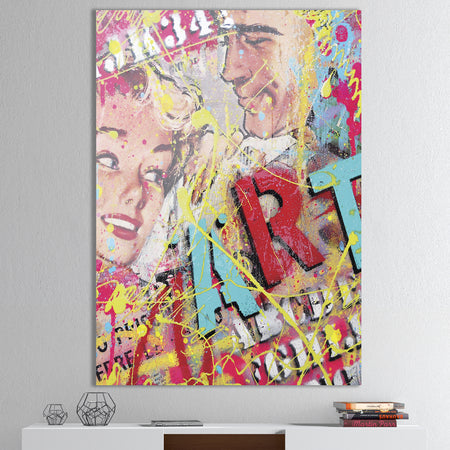 Old Style Newspaper Street Art Collage IV - Modern & Contemporary Canvas Art Print